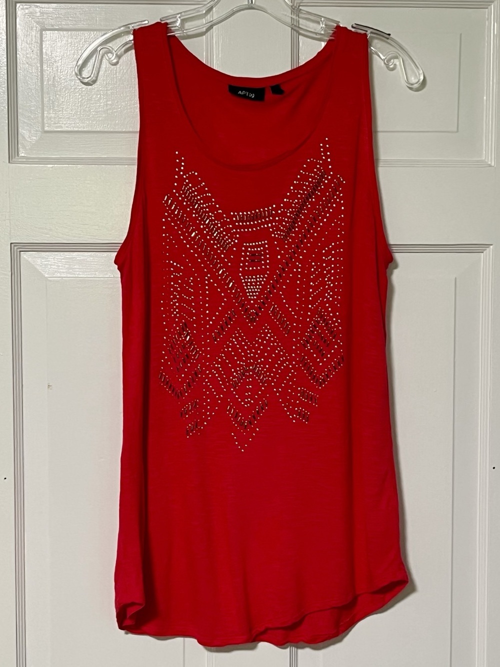 Apt. 9 Fun red embellished sleeveless scoop neck versatile tank top